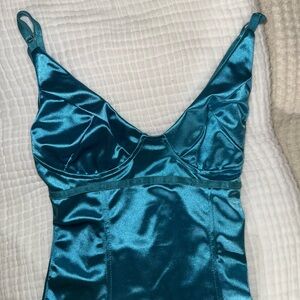 Amazon Teal Satin Chemise